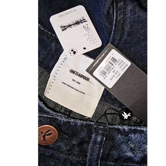 NWT Free People One Teaspoon STREET WALKER Denim Shorts $118 Size 24 Fox Black - Picture 4 of 4